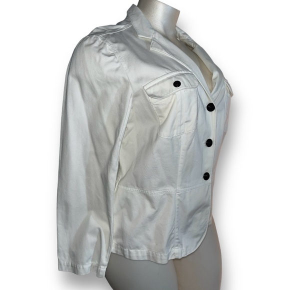 RALPH LAUREN Jeans Company White Denim Peplum Blazer Jacket Plus 3X - Picture 3 of 7